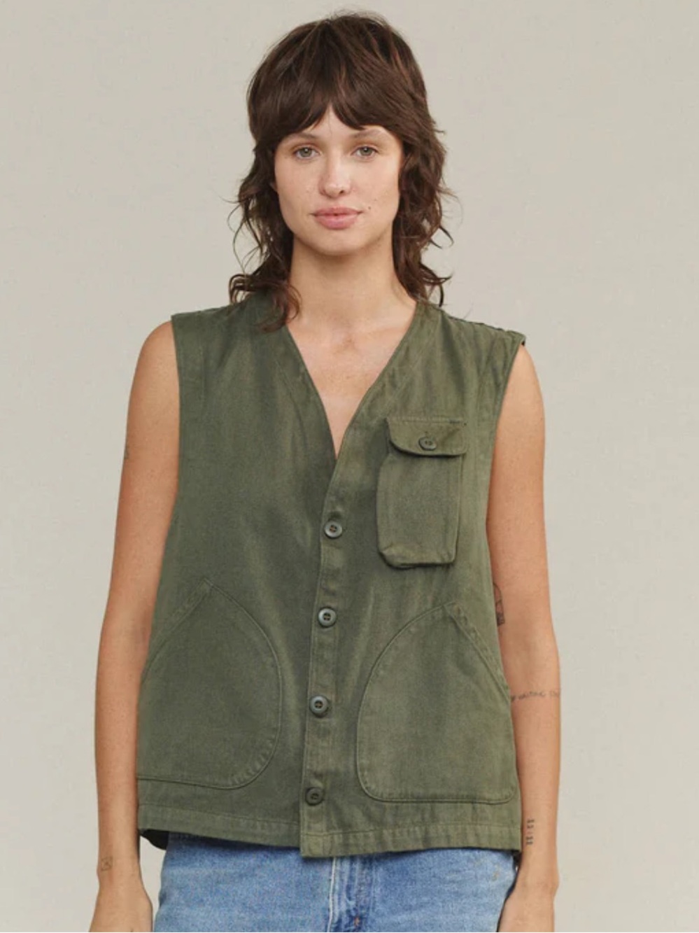 Jungmaven Falcon Vest Size Large Mustard Color EUC